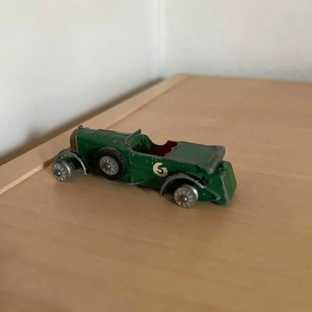 Vintage Lesney Matchbox 1929 Bentley No. 5 Diecast Model Car Green 60s Junkyard